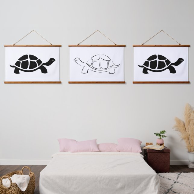 Tapisserie Suspendue Tortue noire (Chambre à coucher)
