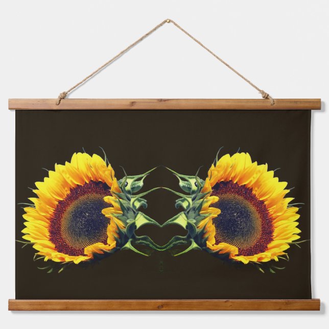 Tapisserie Suspendue Tournesol Au Soleil Fleur Abstraite Art (Devant)