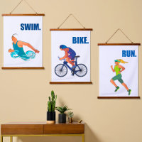 Triathlon Art - Baignade Vélo Run Motivational Dec