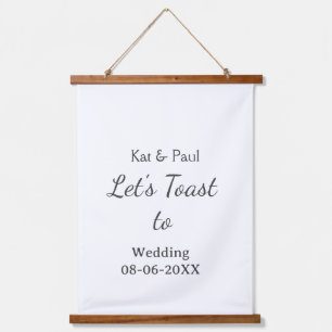 Tapisserie Suspendue Trinquons au mariage nom date couple simple