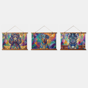 Tapisserie Suspendue Trio de noblesse canine Pop Art : Dobermann, Canic