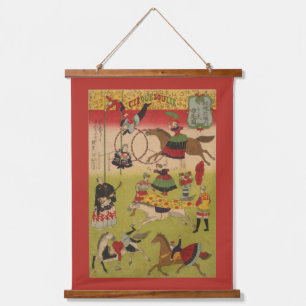 Tapisserie Suspendue Triptych Print Montre Le Cirque À Yasukuni Jinja
