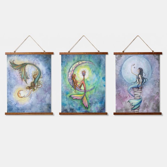 Tapisserie Suspendue Trois sirènes d'art par Molly Harrison (Tripler)