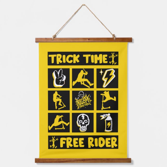 Tapisserie Suspendue Trottinette Freestyle Trick (Recto)