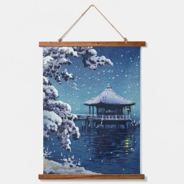 Tapisserie Suspendue Tsuchiya Koitsu - Neige sur l'Ukimido à Katada (Recto)