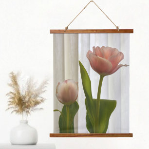 Tapisserie Suspendue Tulipes pastel rose délicat Photographie belle