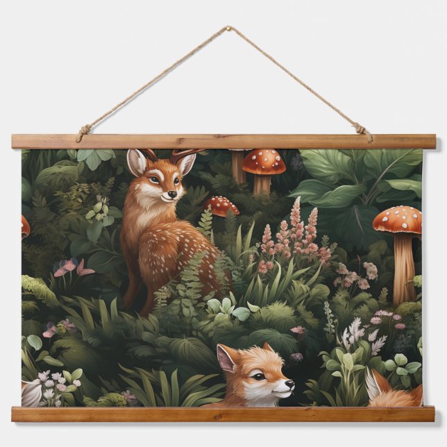 Tapisserie Suspendue Twilight Forest Friends Botanical (Devant)