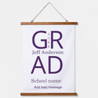 Tapisserie Suspendue Typographie de graduation moderne simple minimale