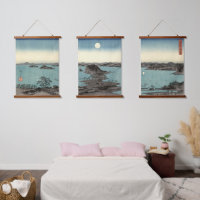 ukiyo e Triptych japonais Kanazawa à Moonlight