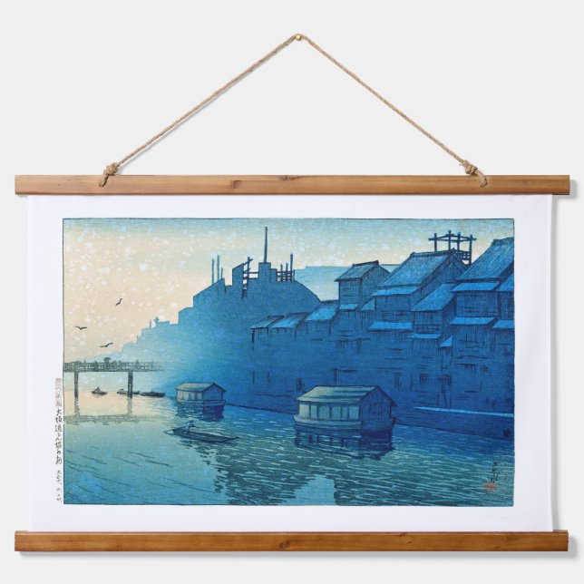 Tapisserie Suspendue ukiyoe [hasui] C29 Matin à Dotonbori, Osaka (Devant)