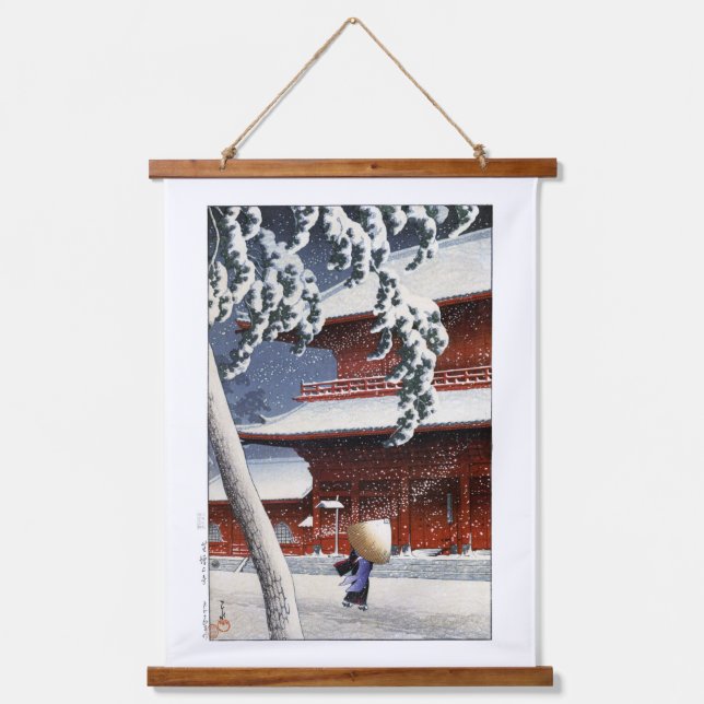 Tapisserie Suspendue ukiyoe hasui n04 Temple Zōjō-ji à Shiba (Recto)