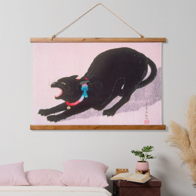 Tapisserie Suspendue Ukiyoe [komei] 01 Chat noir baisant (Chambre à coucher)