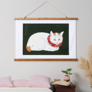 Tapisserie Suspendue Ukiyoe [komei] 03 chat blanc