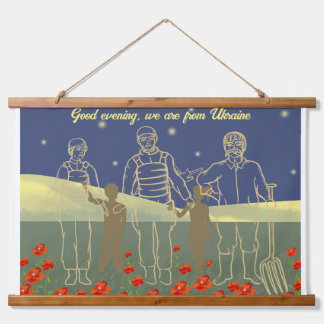 Tapisserie Suspendue Ukraine bonsoir gens jaune et bleu