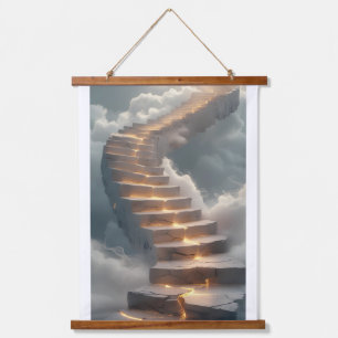 Tapisserie Suspendue Un majestueux escalier incurvé composé de luminesc