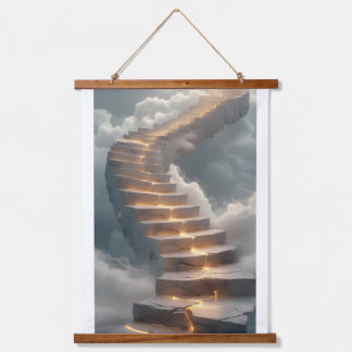 Tapisserie Suspendue Un majestueux escalier incurvé composé de luminesc
