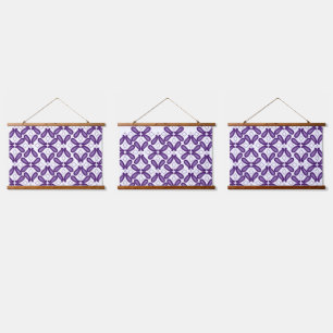 Tapisserie Suspendue Un motif symétrique de couleur blanche et violette
