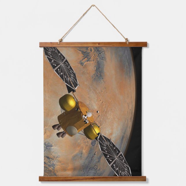 Tapisserie Suspendue Un vaisseau Spacecraft Orbitant Mars. (Recto)