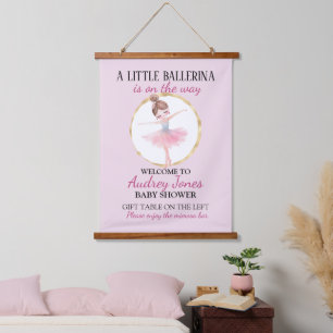 Tapisserie Suspendue Une Petite Ballerine Est En Route Baby Shower
