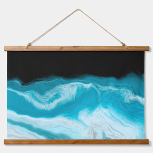 Tapisserie Suspendue Vagues bleues et Marbres blancs