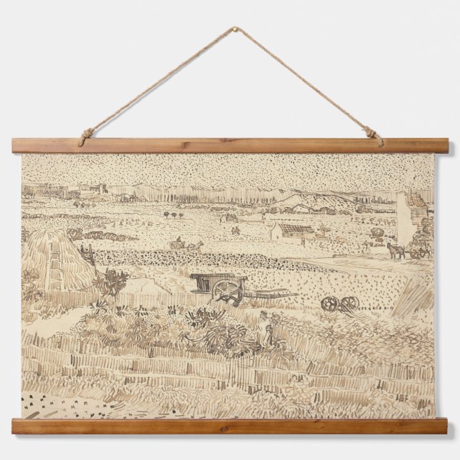 Tapisserie Suspendue Van Gogh Squelette Récolte Le Mur En Bois D'Art Pl (Devant)
