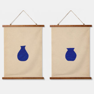 Tapisserie Suspendue Vases bleu vif