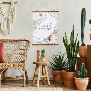 Tapisserie Suspendue Verset de la Bible fleur sauvage Monogramme init