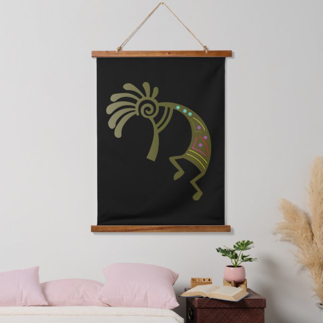 Tapisserie Suspendue Vert Sud-Ouest Kokopelli (Chambre à coucher)