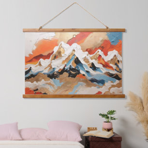Tapisserie Suspendue Vibrant paysage alpin Abstrait Peinture