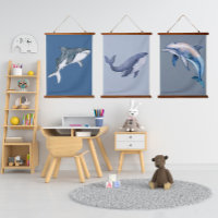 Vie marine Baleine Dauphin Requin Pépinière Art Aq