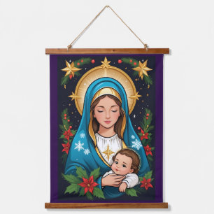 Tapisserie Suspendue Vierge catholique chrétienne Marie Noël