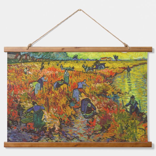 Tapisserie Suspendue Vincent van Gogh - Le vignoble rouge (Devant)