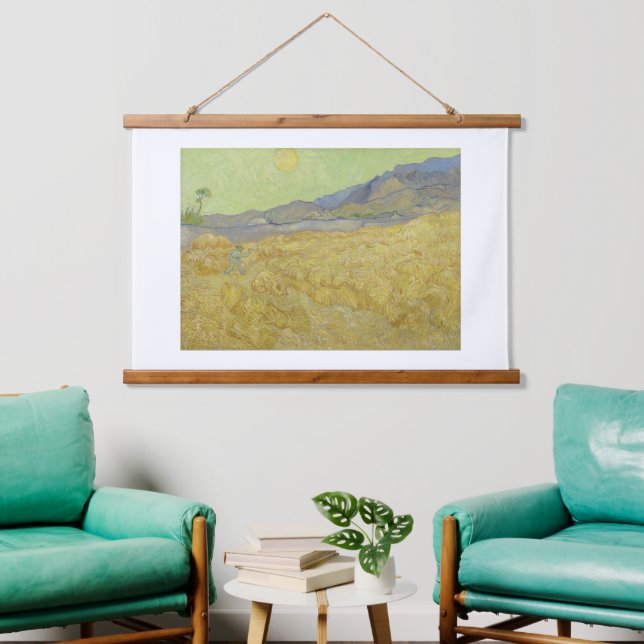 Tapisserie Suspendue Vincent Van Gogh, Wheatfield Avec Une Faucheuse (Salon)