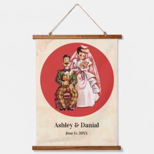 Tapisserie Suspendue Vintage Retro Romantique Mariée Et Groom Vieux Mar