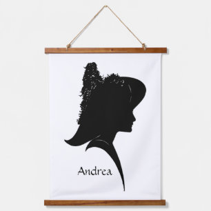 Tapisserie Suspendue Vintage Silhouette femme en Casquette personnel