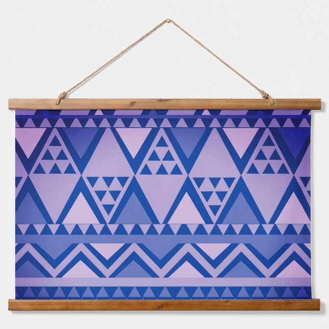 Tapisserie Suspendue Violet Motif d'art tribal simple (Devant)