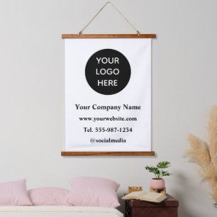 Tapisserie Suspendue Votre logo ici Business Minimaliste Moderne Bold