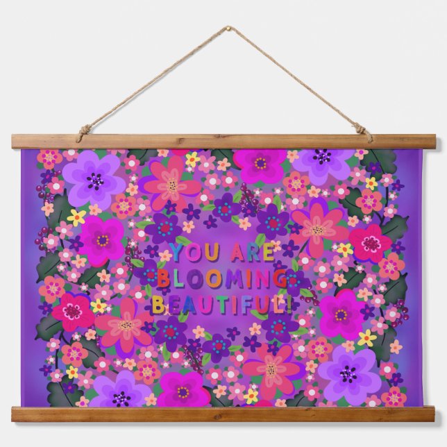 Tapisserie Suspendue Vous Êtes En Plein Fleurissement ! Fleurs Boho (Devant)