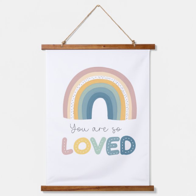 Tapisserie Suspendue Vous êtes si aimé Rainbow Baby Nursery (Recto)