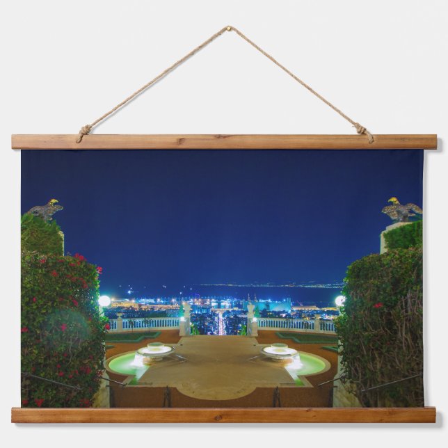 Tapisserie Suspendue Vue depuis les terrasses bahá’íes de l’Arc. (Devant)
