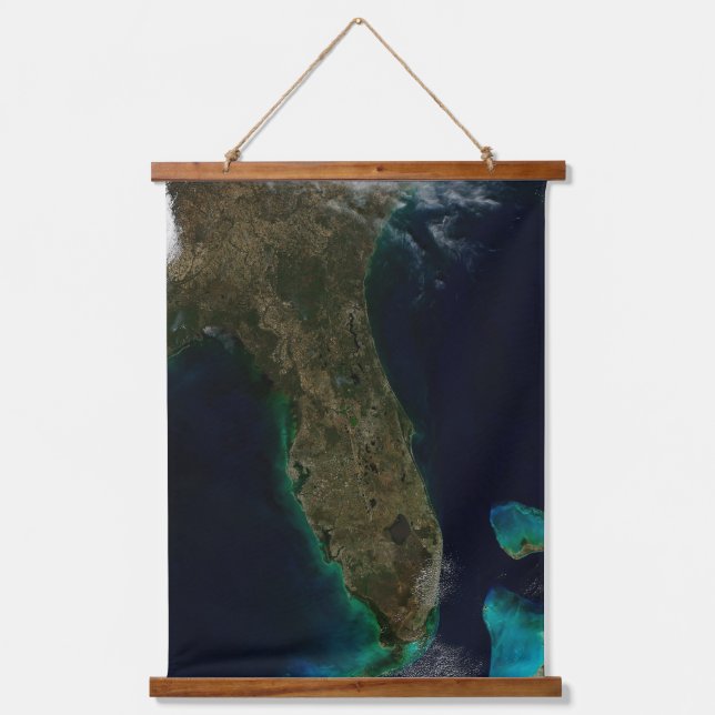Tapisserie Suspendue Vue Satellite Sur La Floride. (Recto)