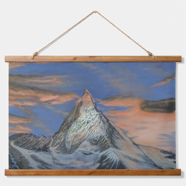 Tapisserie Suspendue Wall Tapestry - "The Matterhorn At Sunset" (Devant)