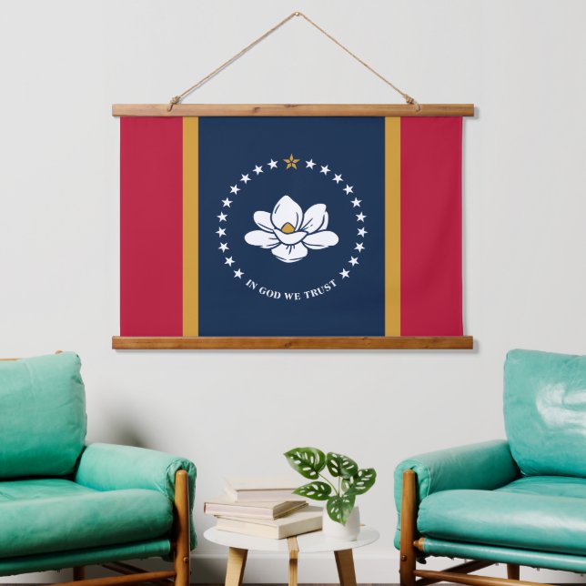 Tapisserie Suspendue Wall Tapestry with flag of Mississippi State, USA (Salon)