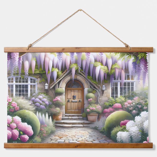 Tapisserie Suspendue Whimsical Cottage Garden Pathway (Devant)