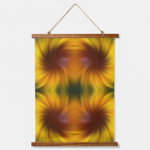 Tapisserie Suspendue Whirlpool Jaune Et Brown Art Abstrait