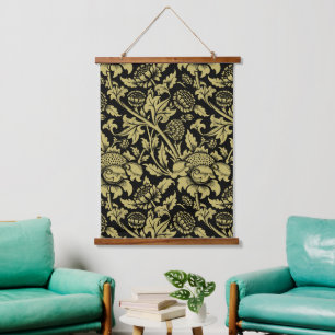Tapisserie Suspendue William Morris Gold et Black Floral