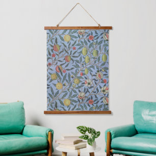 Tapisserie Suspendue William Morris Motif Fruit Rouge Grenade Vintage