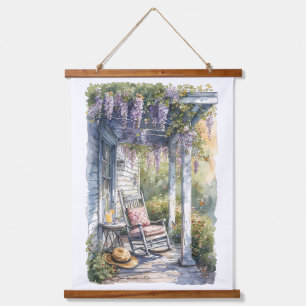 Tapisserie Suspendue Wisteria Porch Rocking Chair Scène