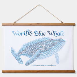 Tapisserie Suspendue World Word Blue Whale Tapestry