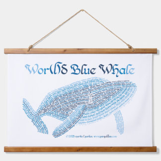 Tapisserie Suspendue World Word Blue Whale Tapestry